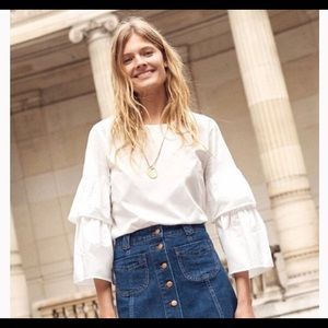 Madewell white detail sleeve top